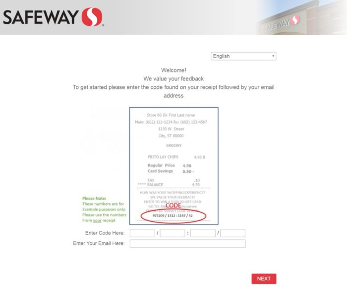 www.safeway.com/survey